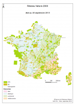 Carte du réseau Natura 2000 en France